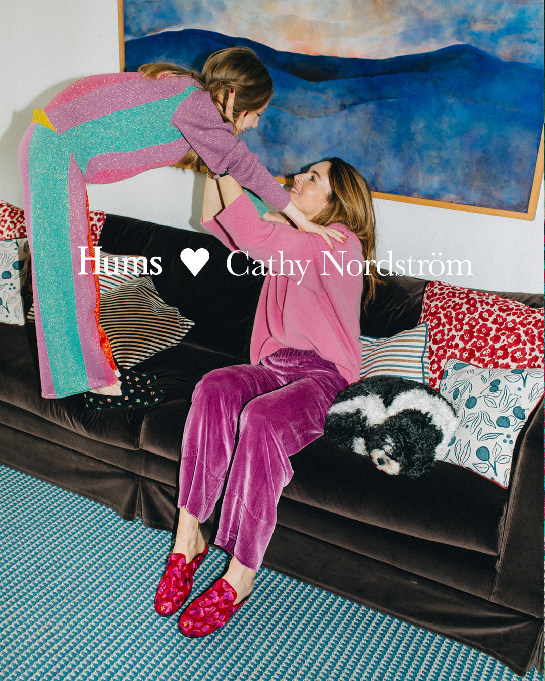 Swedish textile designer Cathy Nordström creates a small collection for Hums infused with color and pattern