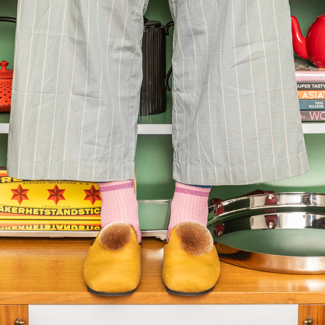 Pompom Tassle Braune Pantoffeln