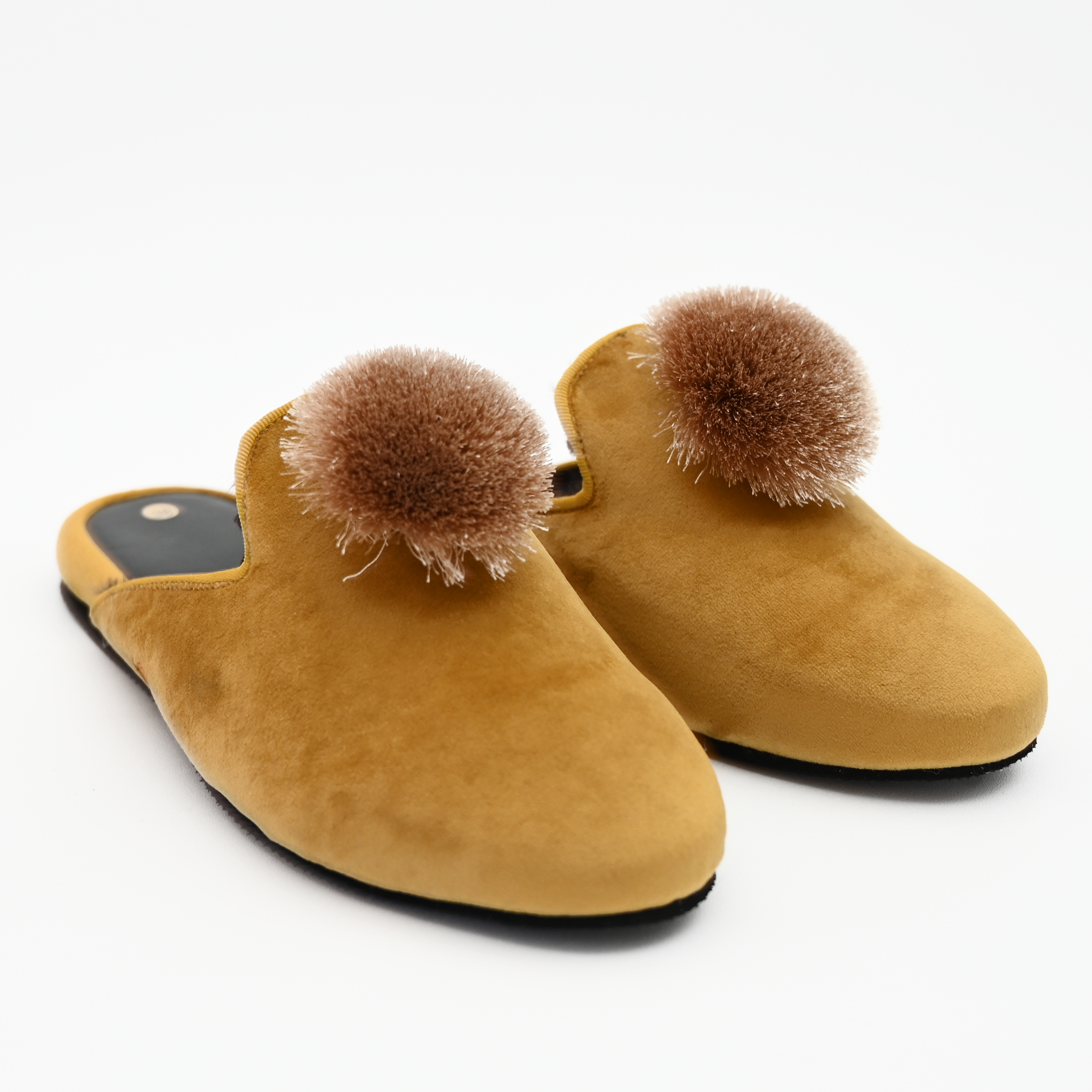 Pompom Tassle Braune Pantoffeln