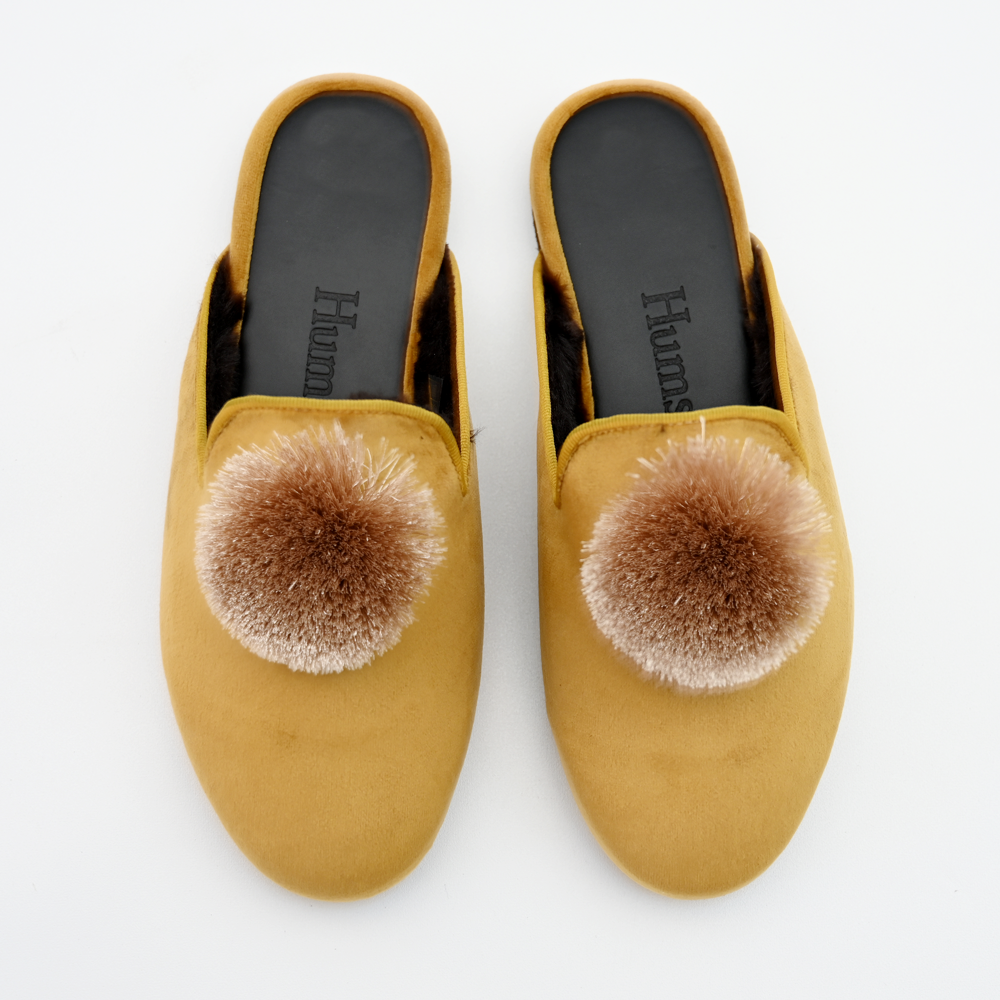 Pompom Tassle Braune Pantoffeln